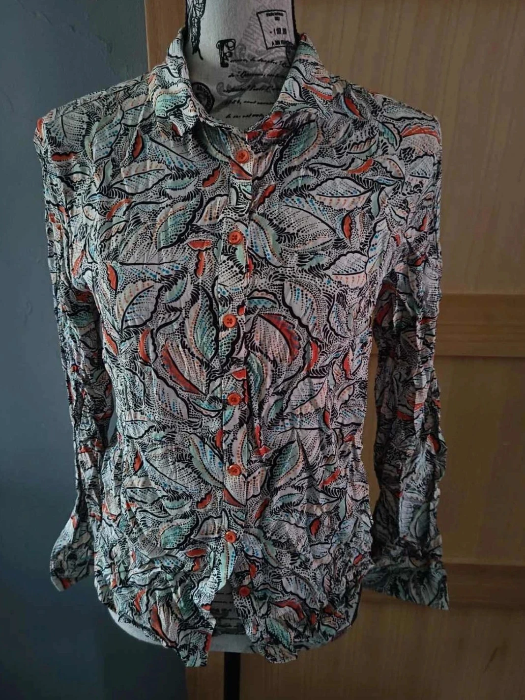 Chemise femme à feuilles multicolore, rue Mazarine, T38